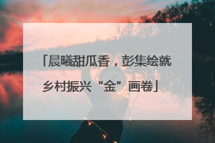 晨曦甜瓜香，彭集绘就乡村振兴“金”画卷