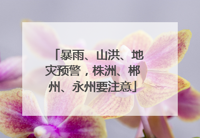 暴雨、山洪、地灾预警，株洲、郴州、永州要注意
