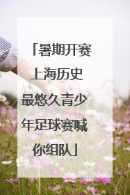 暑期开赛 上海历史最悠久青少年足球赛喊你组队