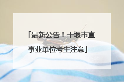 最新公告！十堰市直事业单位考生注意