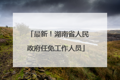 最新！湖南省人民政府任免工作人员
