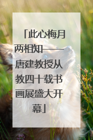 此心梅月两相知——唐建教授从教四十载书画展盛大开幕