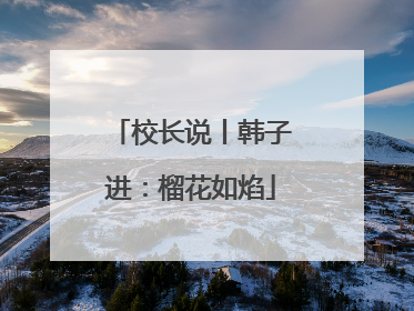 校长说丨韩子进：榴花如焰