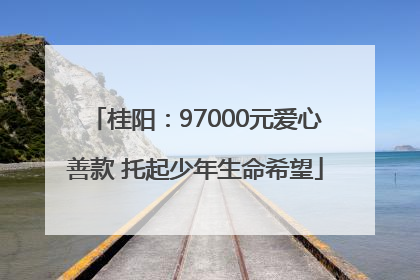桂阳：97000元爱心善款 托起少年生命希望