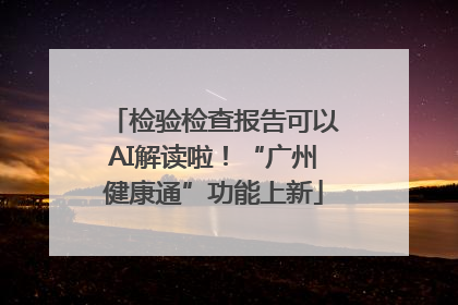 检验检查报告可以AI解读啦！“广州健康通”功能上新