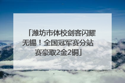 潍坊市体校剑客闪耀无锡！全国冠军赛分站赛豪取2金2铜