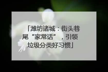 潍坊诸城：街头巷尾“家常话”，引领垃圾分类好习惯