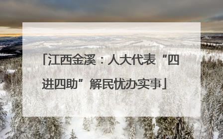 江西金溪：人大代表“四进四助”解民忧办实事