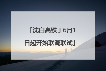 沈白高铁于6月1日起开始联调联试