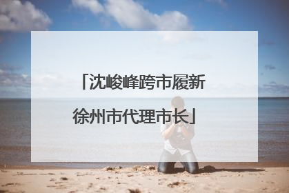 沈峻峰跨市履新徐州市代理市长