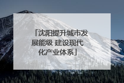沈阳提升城市发展能级 建设现代化产业体系
