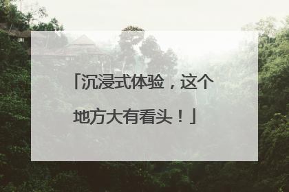 沉浸式体验，这个地方大有看头！