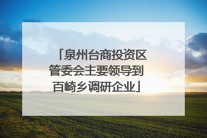 泉州台商投资区管委会主要领导到百崎乡调研企业