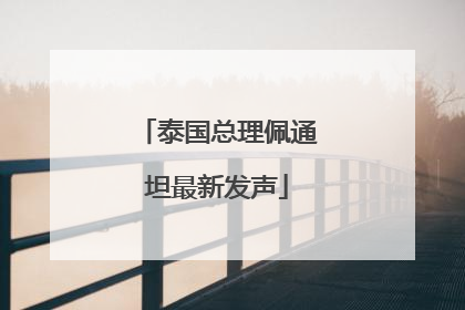 泰国总理佩通坦最新发声