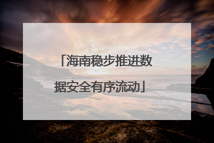 海南稳步推进数据安全有序流动