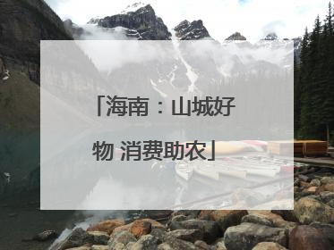 海南：山城好物 消费助农