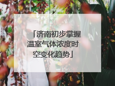 济南初步掌握温室气体浓度时空变化趋势