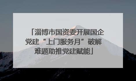 淄博市国资委开展国企党建“上门服务月”破解难题助推党建赋能
