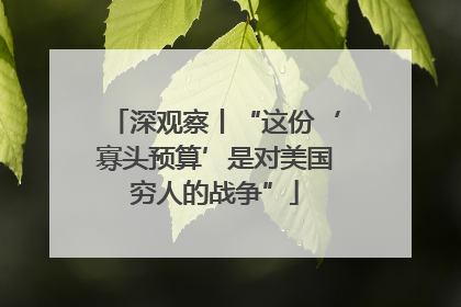 深观察丨“这份‘寡头预算’是对美国穷人的战争”