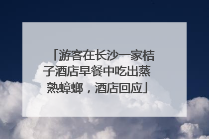 游客在长沙一家桔子酒店早餐中吃出蒸熟蟑螂，酒店回应