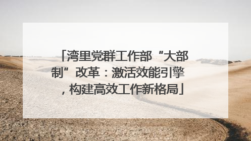 湾里党群工作部“大部制”改革：激活效能引擎，构建高效工作新格局