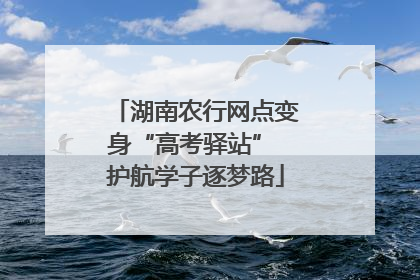 湖南农行网点变身“高考驿站” 护航学子逐梦路