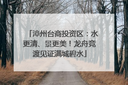 漳州台商投资区：水更清、景更美！龙舟竞渡见证满城碧水