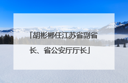 胡彬郴任江苏省副省长、省公安厅厅长
