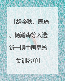 胡金秋、周琦、杨瀚森等入选新一期中国男篮集训名单