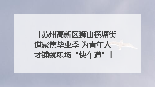 苏州高新区狮山横塘街道聚焦毕业季 为青年人才铺就职场“快车道”
