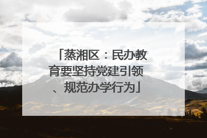 蒸湘区：民办教育要坚持党建引领、规范办学行为