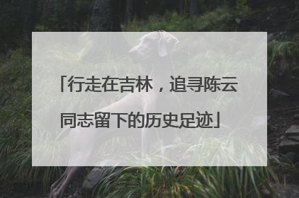 行走在吉林，追寻陈云同志留下的历史足迹