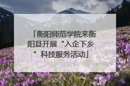 衡阳师范学院来衡阳县开展“入企下乡”科技服务活动