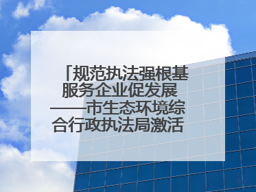 规范执法强根基 服务企业促发展——市生态环境综合行政执法局激活营商环境“绿色动能”