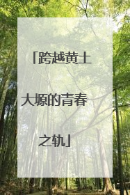跨越黄土大塬的青春之轨