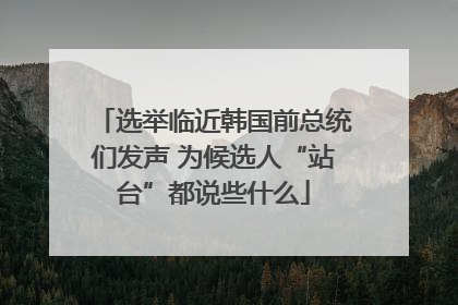 选举临近韩国前总统们发声 为候选人“站台”都说些什么