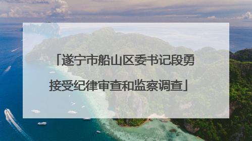 遂宁市船山区委书记段勇接受纪律审查和监察调查