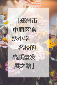 郑州市中原区锦绣小学——名校的高质量发展之路