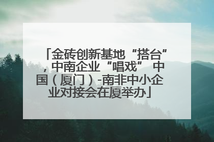 金砖创新基地“搭台”，中南企业“唱戏” 中国（厦门）-南非中小企业对接会在厦举办