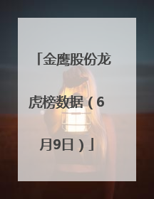 金鹰股份龙虎榜数据（6月9日）