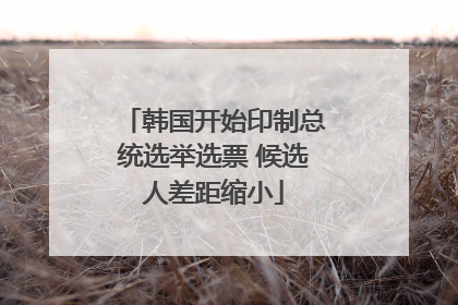 韩国开始印制总统选举选票 候选人差距缩小