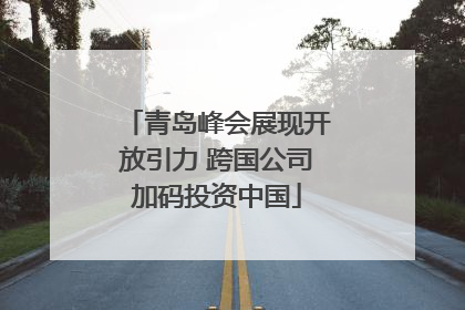 青岛峰会展现开放引力 跨国公司加码投资中国