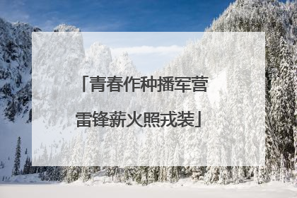 青春作种播军营 雷锋薪火照戎装