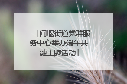 闻堰街道党群服务中心举办端午共融主题活动