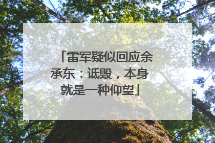 雷军疑似回应余承东：诋毁，本身就是一种仰望