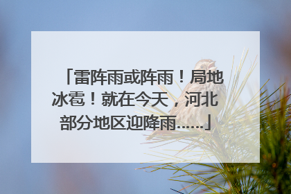 雷阵雨或阵雨！局地冰雹！就在今天，河北部分地区迎降雨……