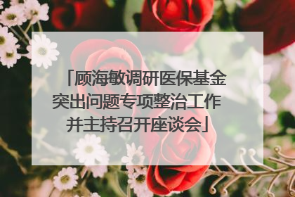 顾海敏调研医保基金突出问题专项整治工作并主持召开座谈会