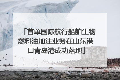 首单国际航行船舶生物燃料油加注业务在山东港口青岛港成功落地