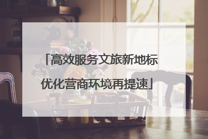 高效服务文旅新地标 优化营商环境再提速