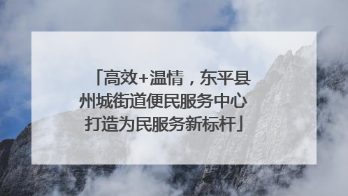 高效+温情，东平县州城街道便民服务中心打造为民服务新标杆